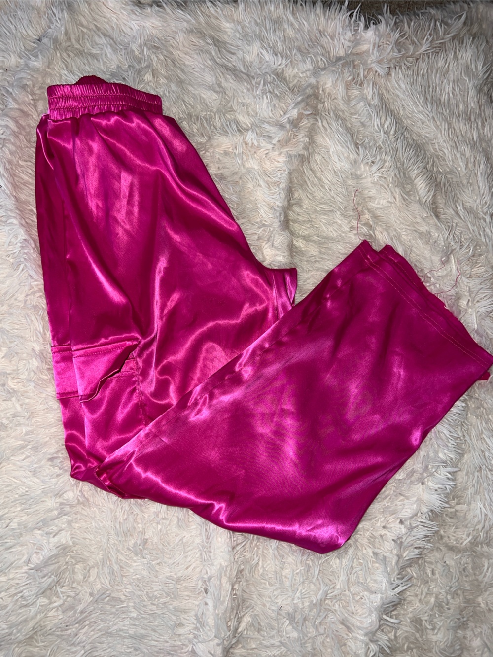 Fuchsia Satin Jogger Pants